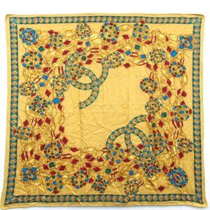 Authentic CHANEL Jewelry pattern scarf silk [Used]